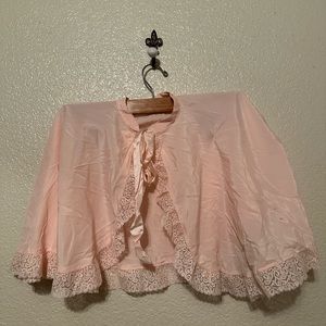 Vintage lingerie bed jacket with lace
